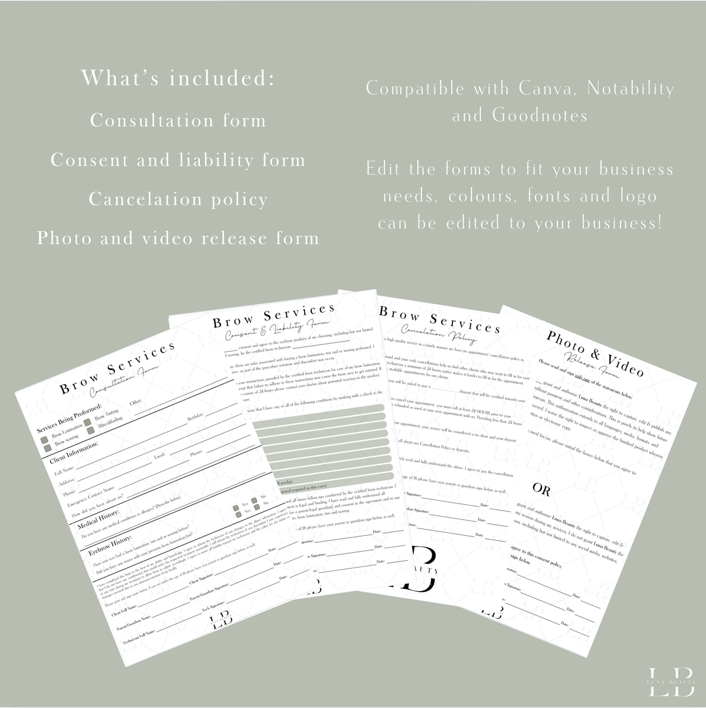 Brow Technician Consent Forms