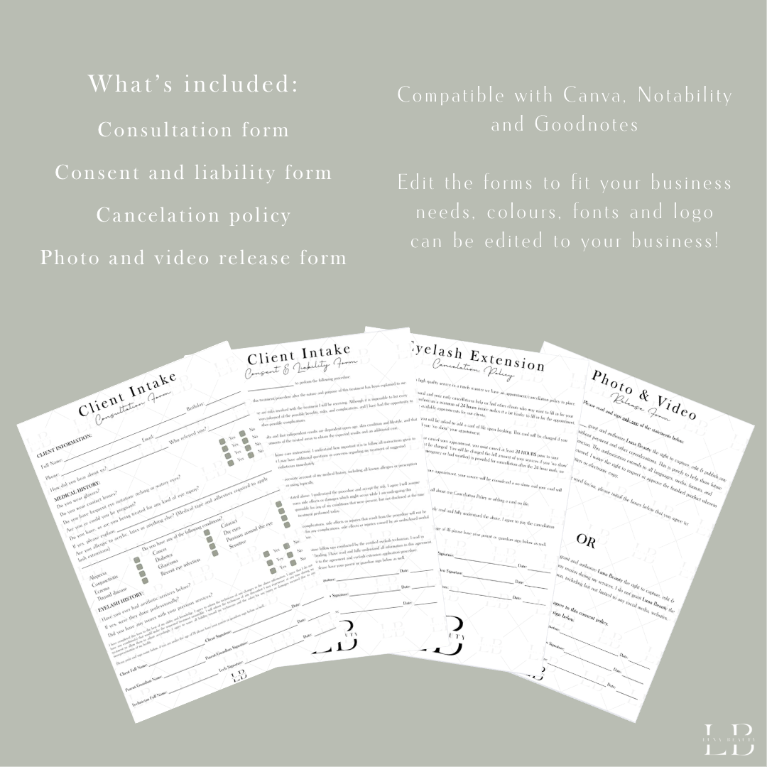 Lash Lift & Tint Consent Forms