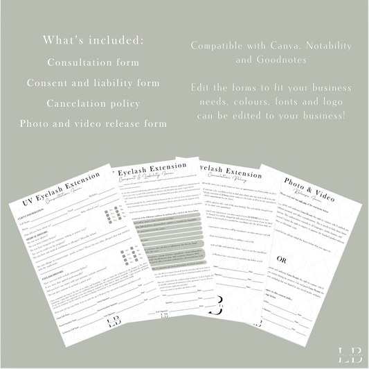 UV Lash Extensions Consent Forms