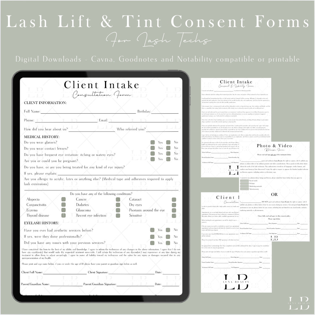 Lash Lift & Tint Consent Forms