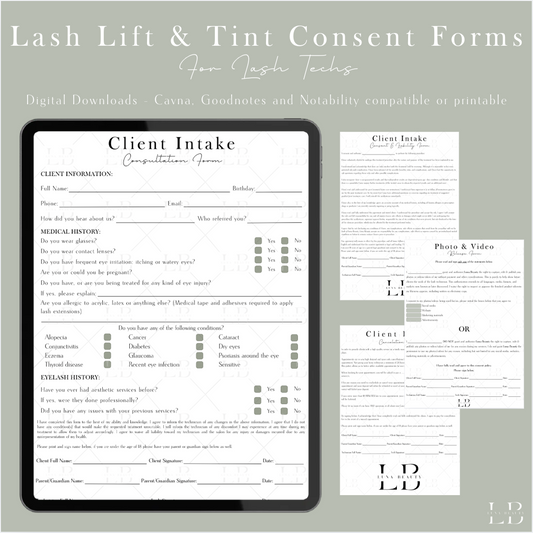 Lash Lift & Tint Consent Forms