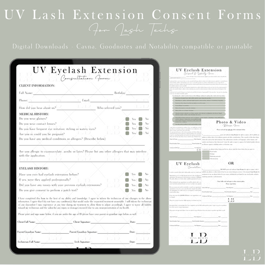 UV Lash Extensions Consent Forms